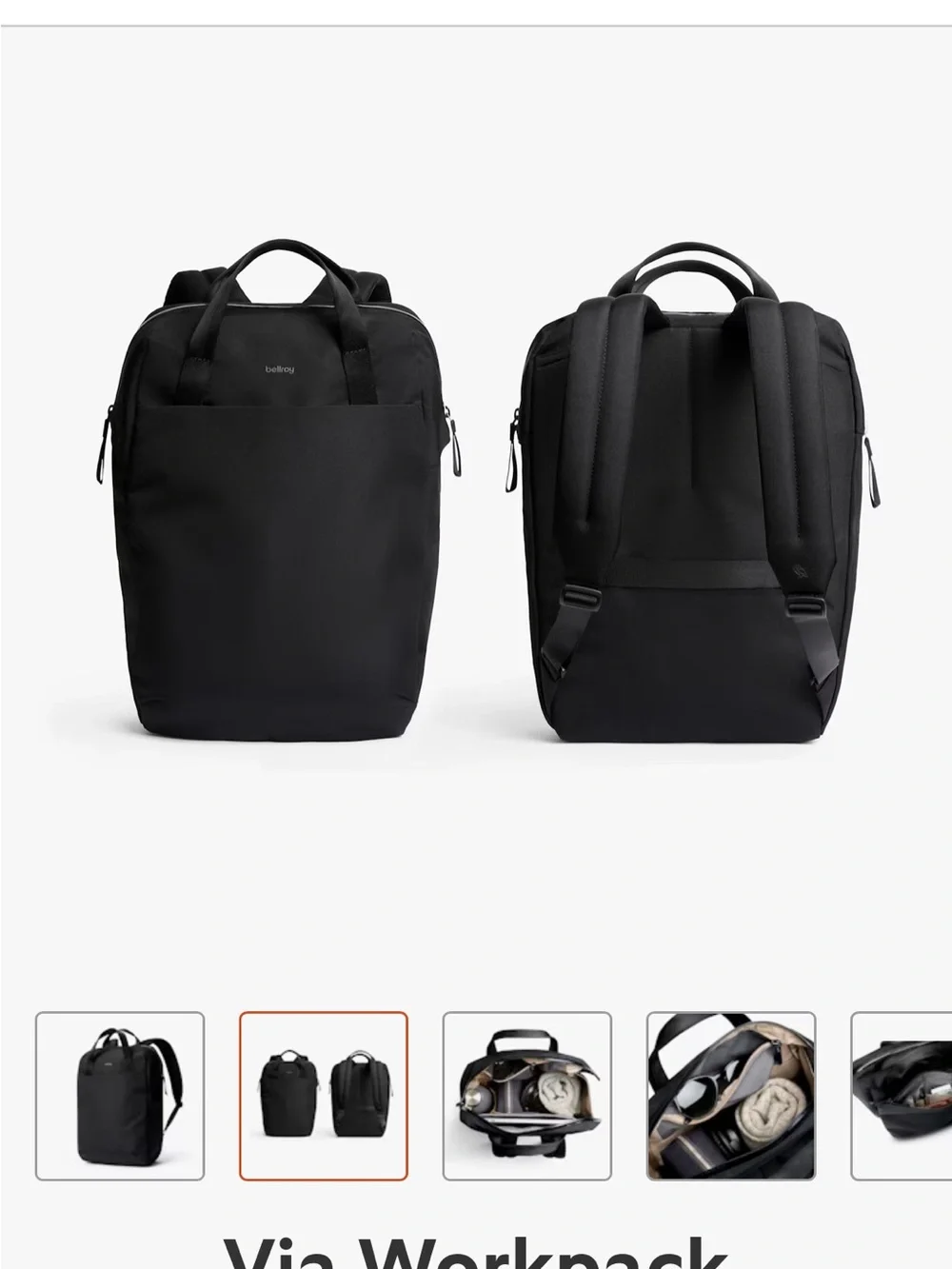 Bellroy Black Via Backpack